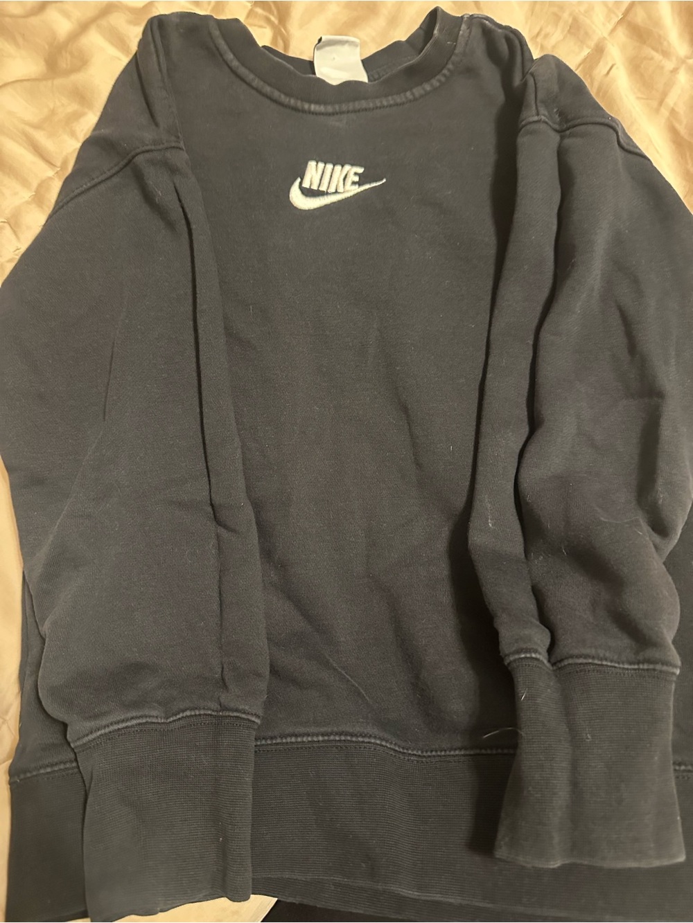 Nike Black Crewneck with White Embroidered Logo